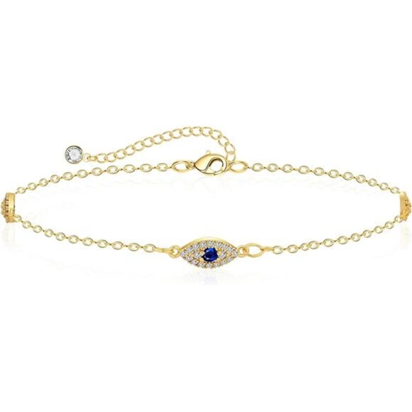 Anklets for Women 14K Gold Silver Plated Ankle Bracelets Trendy Waterproof Boho - Picture 1 of 7